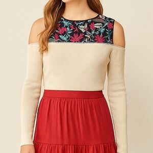 Vintage Elaris Mesh Embroidered Sweater – Size Large – Rare Made in USA‎